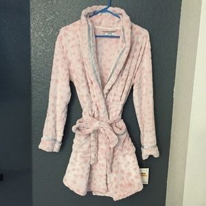 Kensie Debossed Fleece Robe Pink Size Small